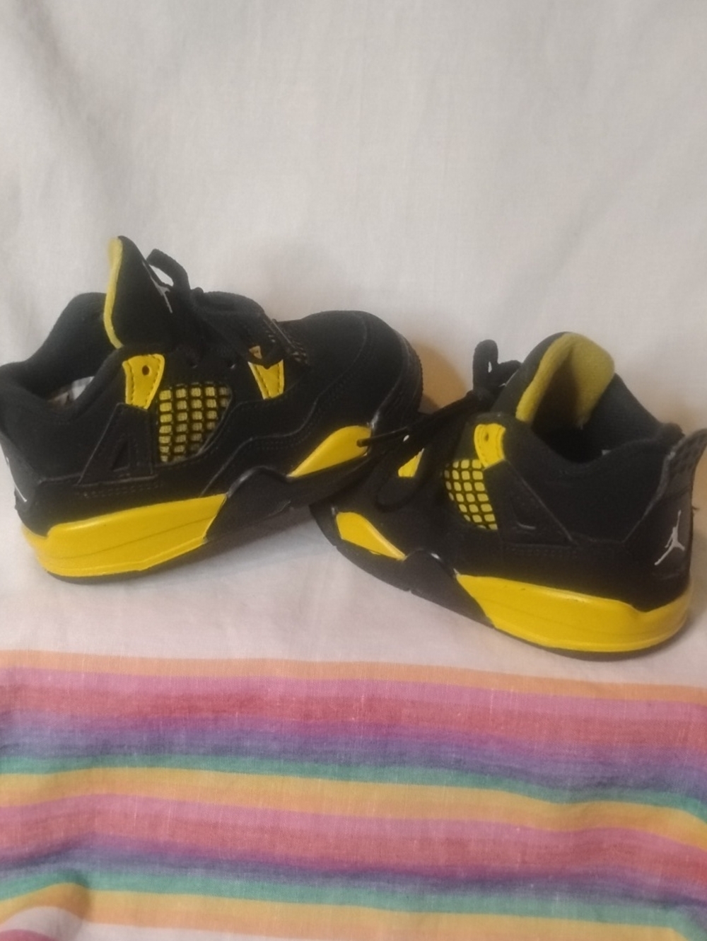 Jordan Kids Black and Yellow Low-Top Sneakers